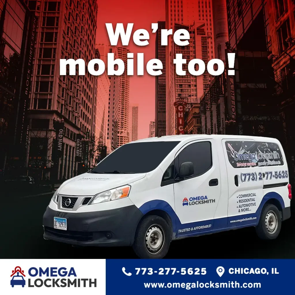 Omega Locksmith technician programming a vehicle key fob in Chicago