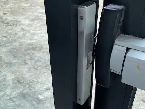 Push bar installed by Omega Locksmith on Chicago's North Side