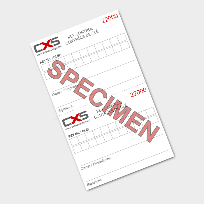 CX5 control card used to authorize restricted duplicate keys