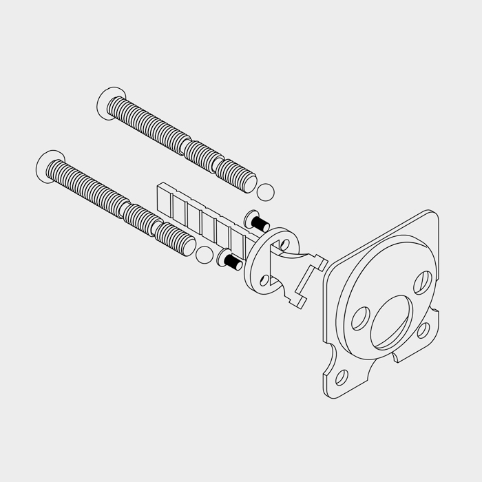 CX5 rim conversion components for compatible commercial exit-device hardware