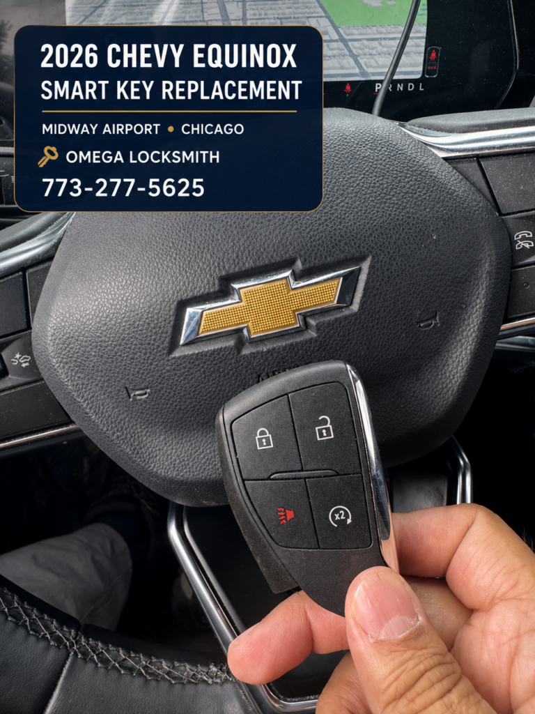 Replacement smart key for a 2026 Chevrolet Equinox at Midway Airport